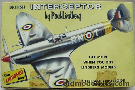 Lindberg 1/72 British Interceptor Spitfire, 414 plastic model kit